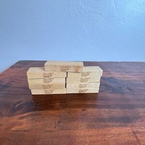 9 Jenga Replacement Blocks Natural Hardwood Stacking‎ Game Pieces Lot of 9 Wood